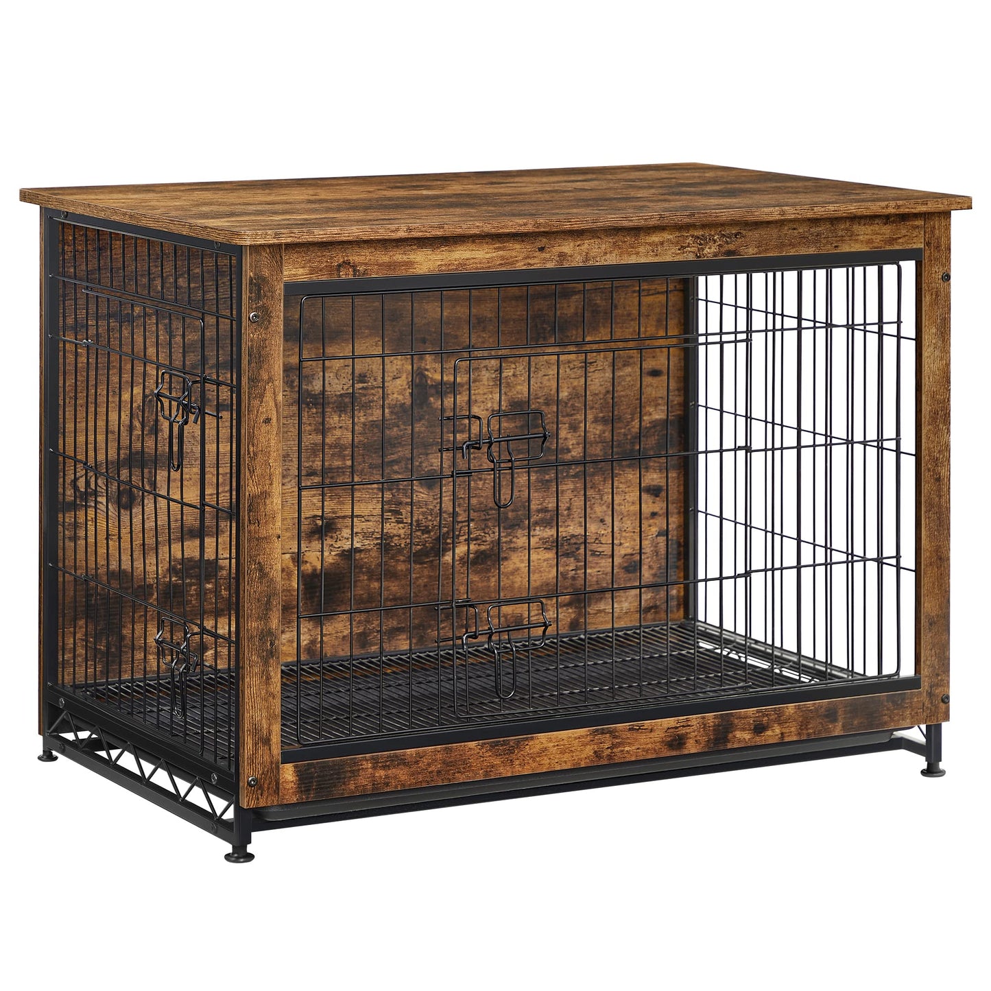 Feandrea Dog Crate Furniture, Side End Table, Modern Kennel for Dogs Indoor up to 70 lb, Heavy-Duty Dog Cage with Multi-Purpose Removable Tray, - WoodArtSupply