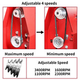 HAowosi Upgraded Wood Lathe 14" x 40", Power Wood Turning Lathe Adjustable 4 Speed 1100/1600/2300/3400RPM, Benchtop Mini Wood Lathe with 5 Chisels HAowosi