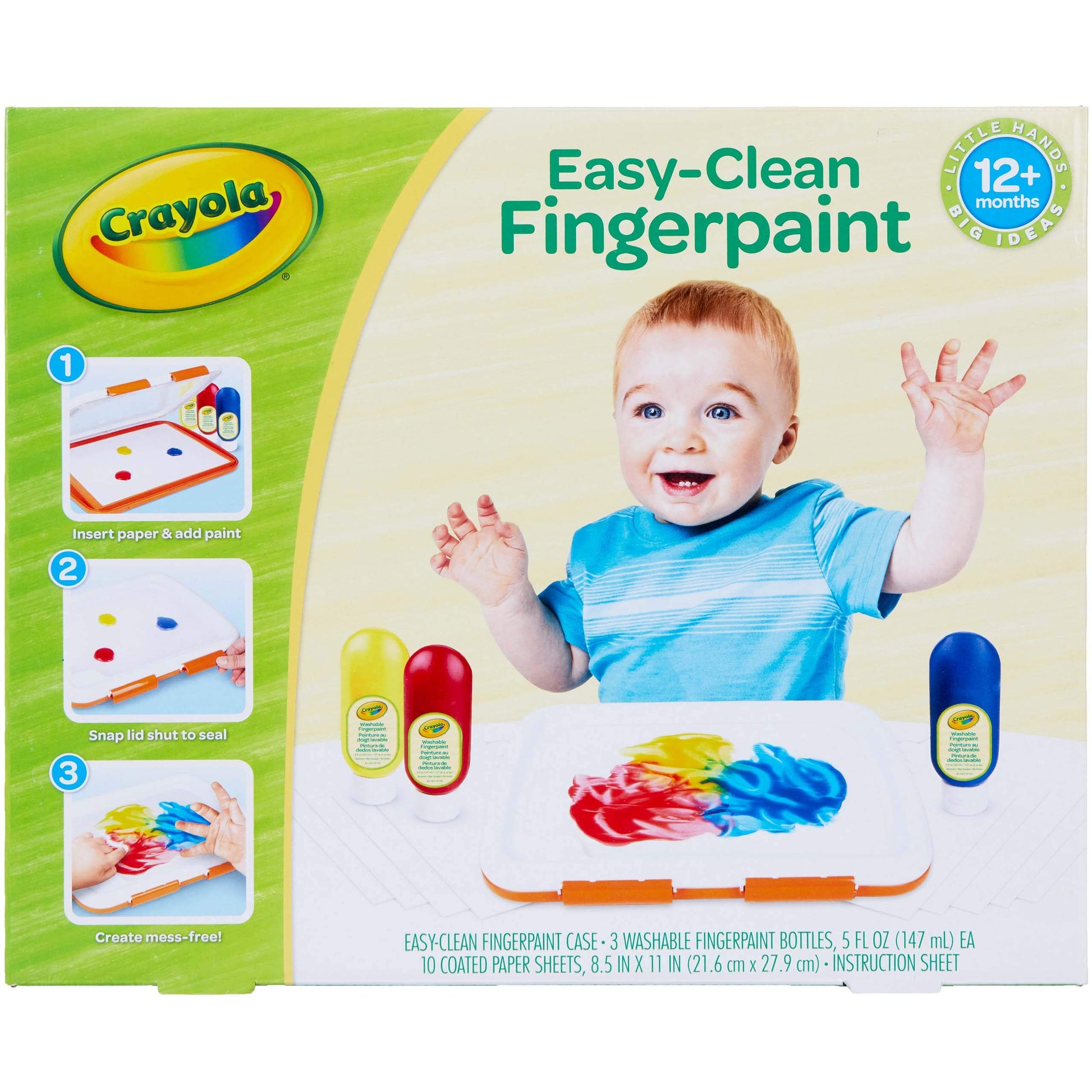 Crayola Bath Tub Mini Paint Set - Brushes, Sponges,& Wash Away Finger Paints