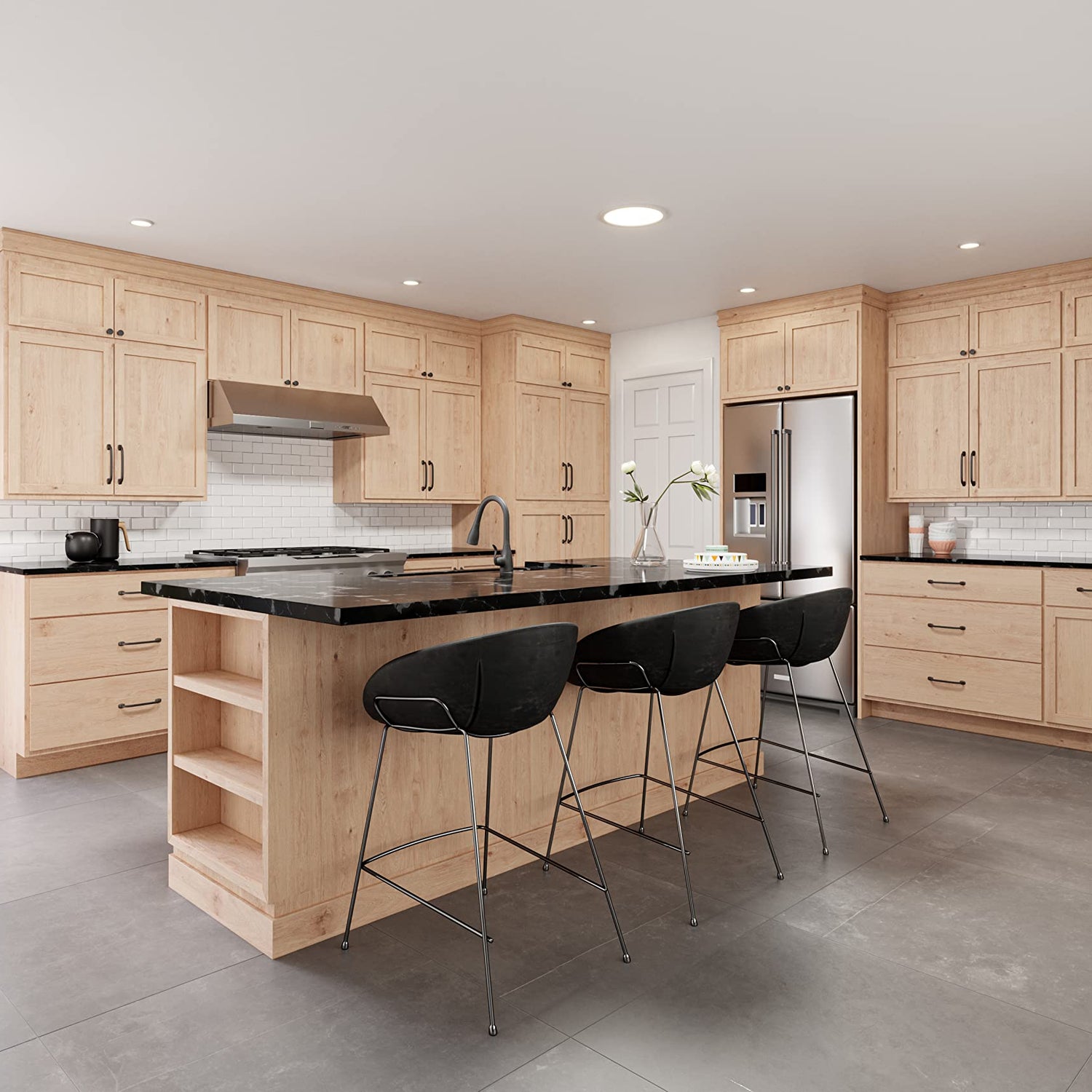 Quicklock RTA (Ready-to-Assemble) 42" Tall Wall Kitchen Cabinets - Shaker Style | 100% Hardwood | Made in America | Soft Close Hardware (Raw Maple, Quicklock Cabinets