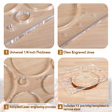 Soimuk Router Templates for Woodworking,Router Jig Circle Inlay Templates Decorative,13-in-1 Router Templates(10 * 7.8 inches) soimuk