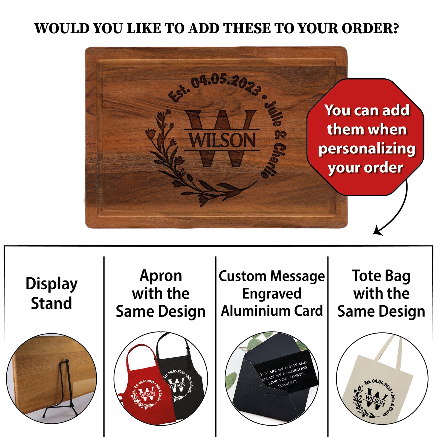 Personalized Wedding Anniversary Registry Gifts, Custom Engraved Cutting Board for Couples, Women, Men, Newly Wedding Gifts Serving Board, Christmas, Kenzal Customized