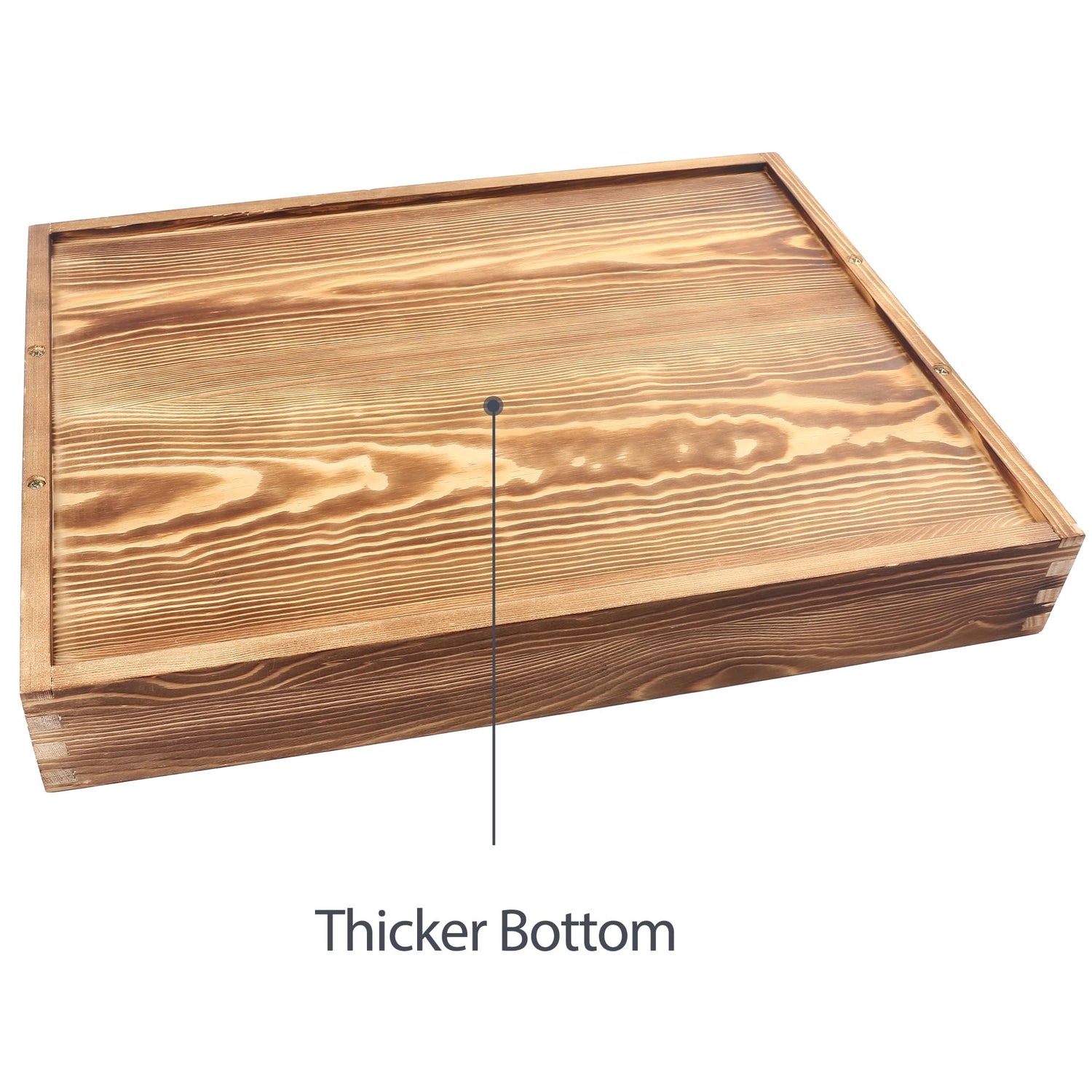 LotFancy Large Ottoman Tray for Living Room, 17x13'' Wood Serving Tray with Handles, Home Décor for Coffee Table, Sofa, 2 Skidproof Coasters Included LotFancy