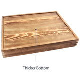 LotFancy Large Ottoman Tray for Living Room, 17x13'' Wood Serving Tray with Handles, Home Décor for Coffee Table, Sofa, 2 Skidproof Coasters Included LotFancy