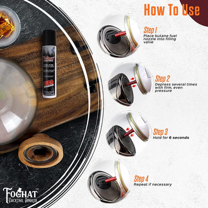 Foghat Cocktail Smoker Torch with Butane (2) for Smoked Cocktails and Cooking - Handheld Refillable Culinary Butane Kitchen Blow Torch Lighter Gun, - WoodArtSupply