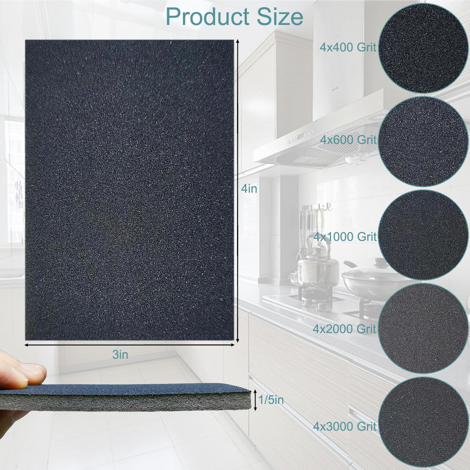 SACKORANGE 20 PCS 3 x 4 Inch 400-3000 Grit Sanding Sponge Set, Ultra Fine Sanding Sponges Pads, Soft Foam Hand Sander Block Wet Dry Sandpaper for SACKORANGE