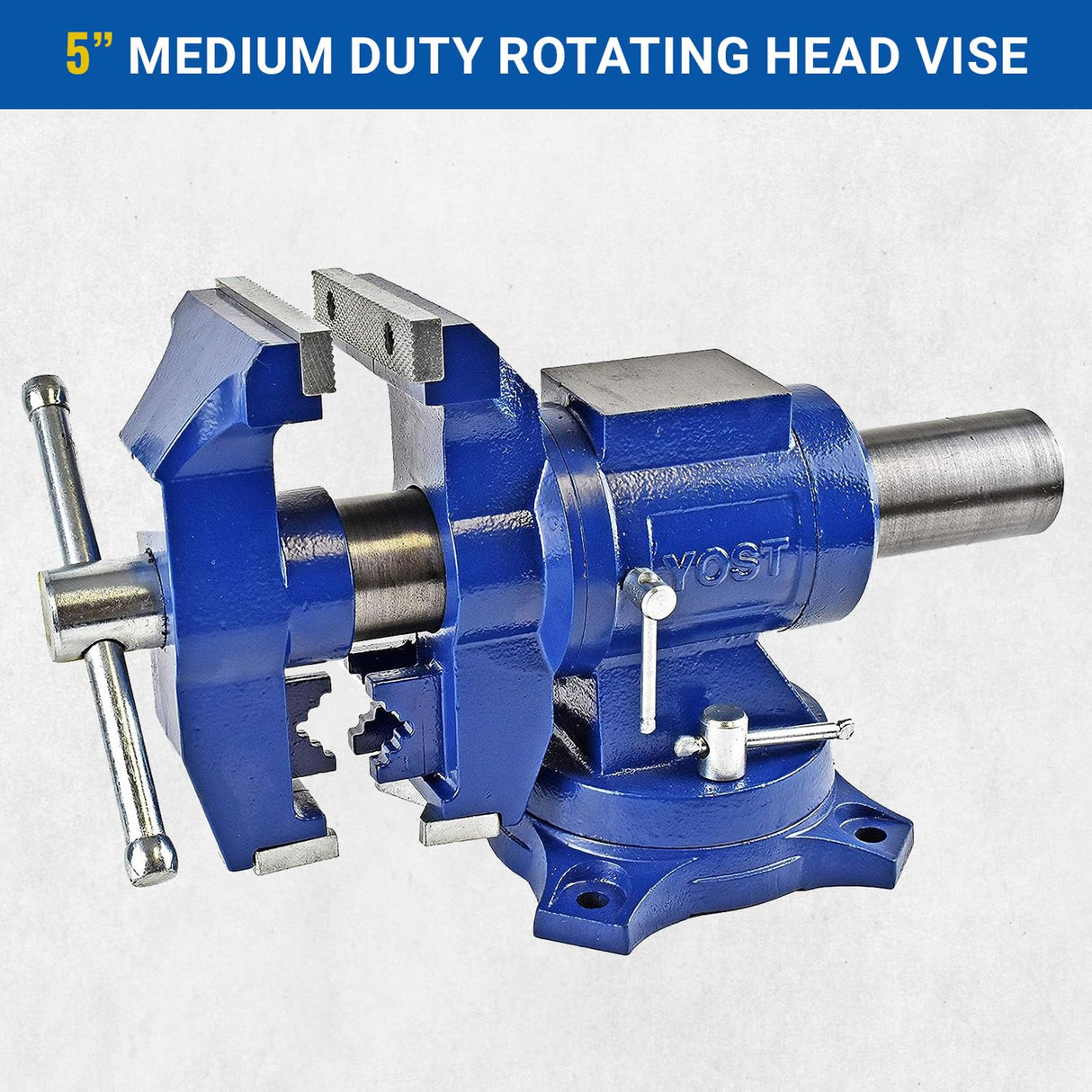 Yost Vises 750-E Multi-Jaw Rotating Vise System | 2 in 1 Multipurpose Bench and Pipe Vise | Secure Grip with Swivel Base | Made with a Combination of Yost Vises