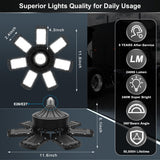 2 Pack LED Garage Light, 240W LED Shop Light Garage Lights, Ceiling Light Garage Lighting with 7+1 Deformable Panels, 24000LM E26/E27 LED Lights for AUDLES