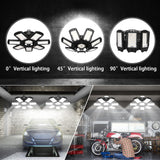 2 Pack LED Garage Light, 240W LED Shop Light Garage Lights, Ceiling Light Garage Lighting with 7+1 Deformable Panels, 24000LM E26/E27 LED Lights for AUDLES