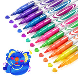 TEVILIK Glitter Markers Pen, 12 Acrylic Glitter Markers Paint Pens - Shimmer Marker, Fine Point Water-Based Pen For DIY Crafts, Birthday Cards, TEVILIK