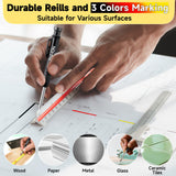 Enhon 43 Pcs Carpenter Pencils Set, Construction Pencils with Sharpener and 39 Refills, Deep Hole Mechanical Carpenter Pencil Set with Retractable Enhon