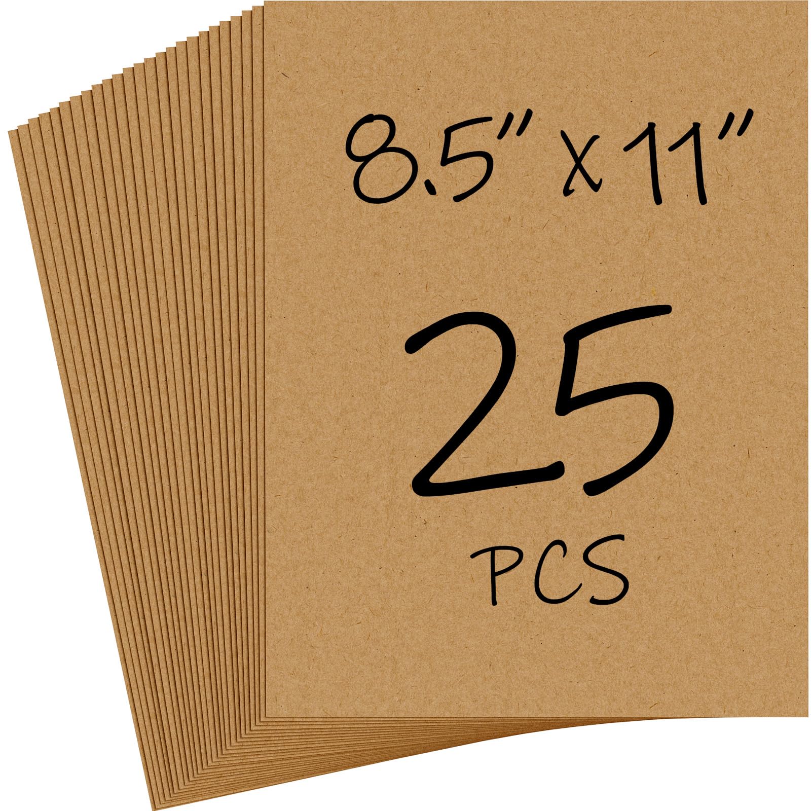 CreGear 25 Sheets Brown Kraft Cardstock 8.5 x 11 Brown Cardstock Paper, 92lb/250gsm Card Stock Printer Paper, Thick Cardstock Kraft Paper Cardstock - WoodArtSupply