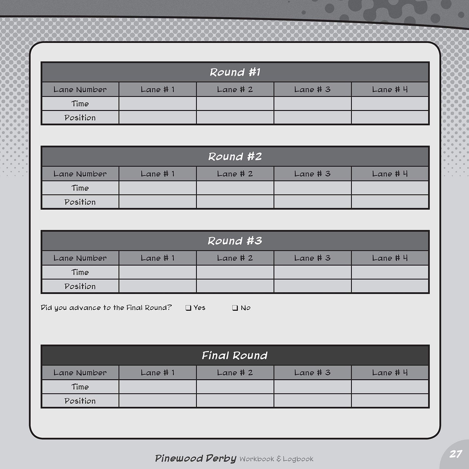 Pinewood Derby Workbook & Logbook (Fox Chapel Publishing) For Scouts to Keep Track of Design, Pattern, & Painting Ideas, Log Test Run Notes, and Add Design Originals