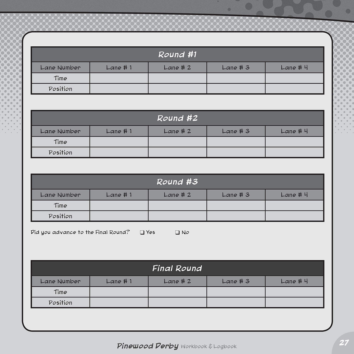 Pinewood Derby Workbook & Logbook (Fox Chapel Publishing) For Scouts to Keep Track of Design, Pattern, & Painting Ideas, Log Test Run Notes, and Add Design Originals