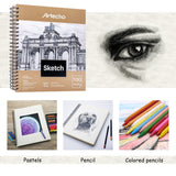 Artecho Sketch Book 9 x 12 Inch, 100 Sheets 90gsm, Pack of 2, Spiral Sketchbook, Hardcover Sketchbook, Acid Free Sketch Paper, Sketch Pad, Sketchbook Artecho