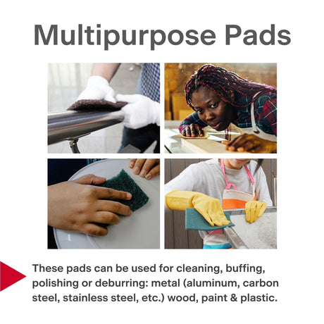 VSM Abrasives Non-Woven Hand Pad, 6"x9", Ultra Fine Grade, Gray Color, Silicon Carbide Grains, Rust and Oxidation Resistant, Multipurpose Abrasive VSM