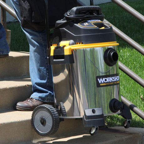 WORKSHOP Wet/Dry Vacs Vacuum WS1600SS Heavy Duty Stainless Steel Wet/Dry Vacuum Cleaner, 16-Gallon Stainless Steel Shop Vacuum Cleaner, 6.5-Peak HP Workshop