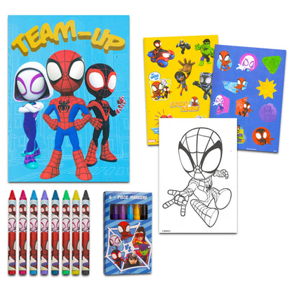 Spidey and His Amazing Friends Ultimate Activity Set - Spiderman Art Bundle with Coloring Pages, Stickers, Coloring Utensils, and More | Spidey - WoodArtSupply