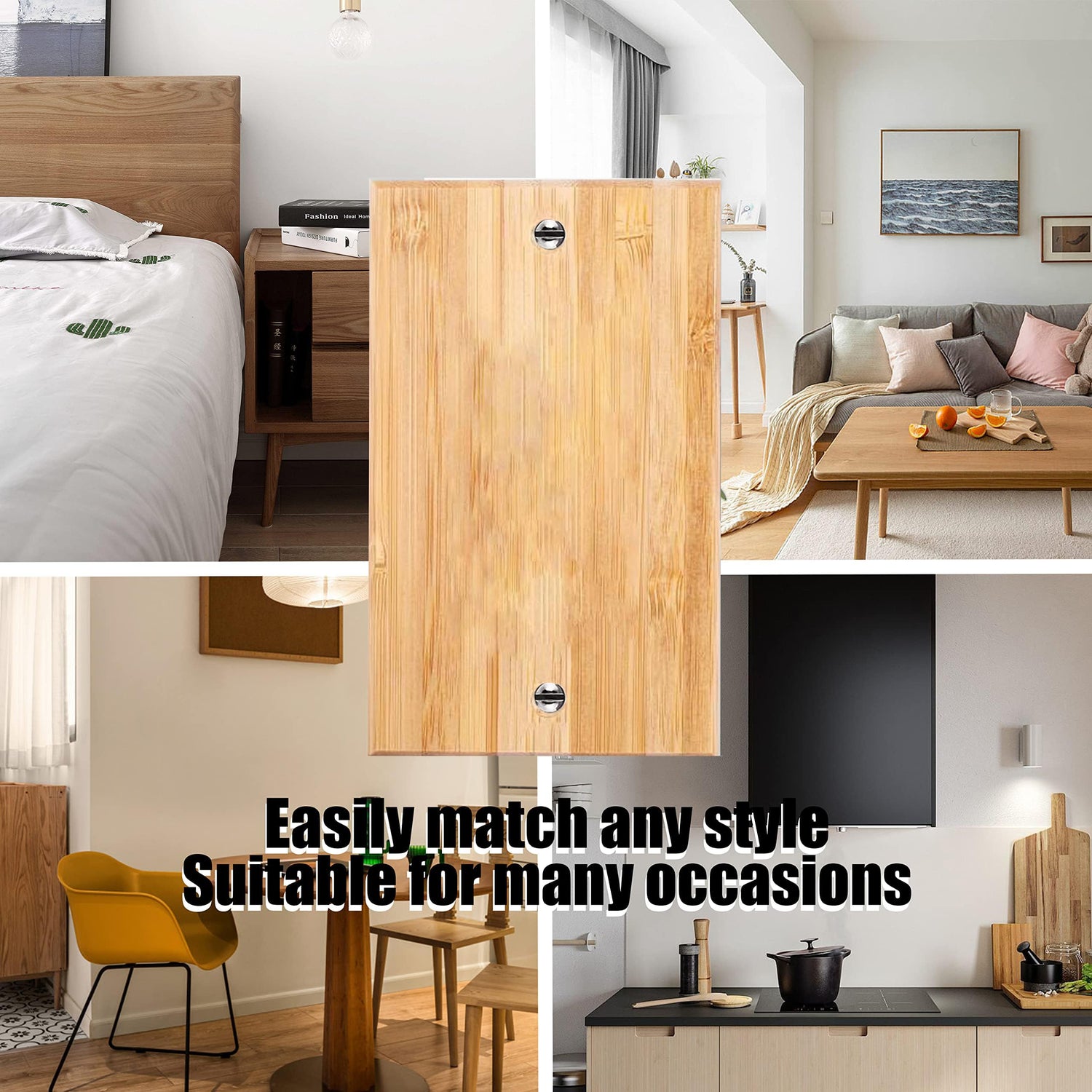 Solid Wood Single Rocker Light switch Plate 4.5" X 2.76" Wooden Decorative Blank Light Switch Cover Wall Plate Bamboo Quality Light Switch Plate Suluor
