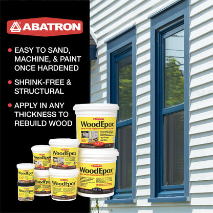 Abatron WoodEpox Kit - 2 Quart - 2-Part Structural Epoxy Adhesive Filler - Wood Filler Putty - WoodArtSupply