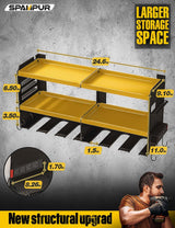 Spampur Power Tool Organizer Wall Mount with Charging Station, 6 Drill Holders Tool Shelf, Heavy Duty Garage shelves Utility Tool Storage, Tool Spampur
