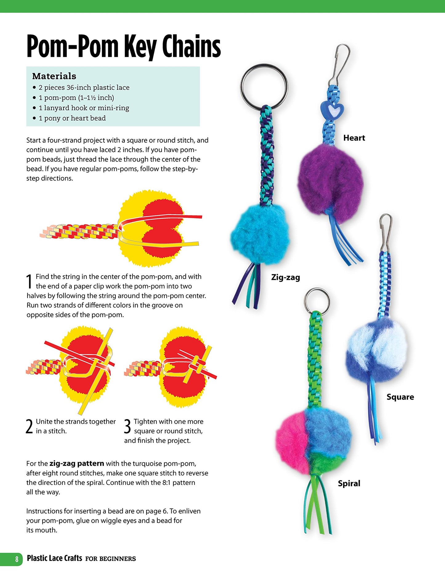 Plastic Lace Crafts for Beginners: Groovy Gimp, Super Scoubidou, and Beast Boondoggle (Design Originals) Master the Essential Techniques of Lacing - WoodArtSupply