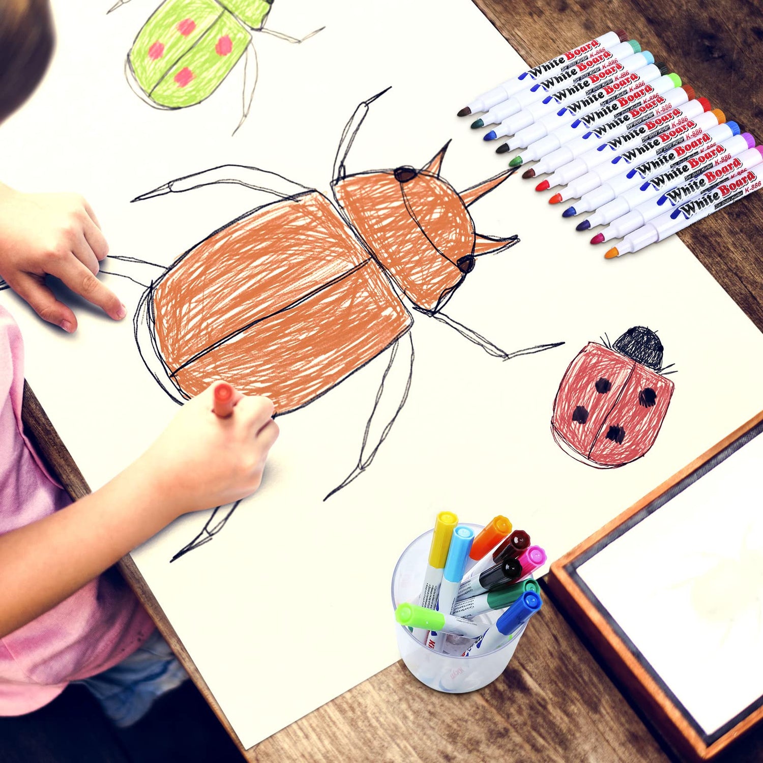 36 Pcs Magical Water Painting Pen with Spoon and Wipe, 12 Colors Magical Floating Ink Pen with Spoon Magical Doodle Drawing Pens Ceramic Painting Kit Teling