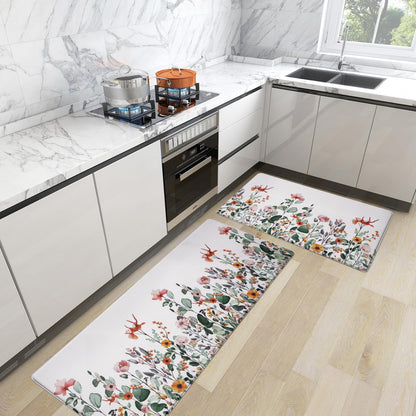 ASPMIZ Spring Floral Kitchen Mats for Floor, Cushioned Anti-Fatigue Kitchen Rugs Non Slip, Wild Flowers Kitchen Rugs Sets of 2, Kitchen Floor Comfort - WoodArtSupply