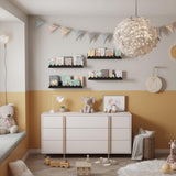 Seocry Set of 4 Kids' Wood Floating Bookshelves for Nursery - Stylish Storage and Display Ledge Seocry