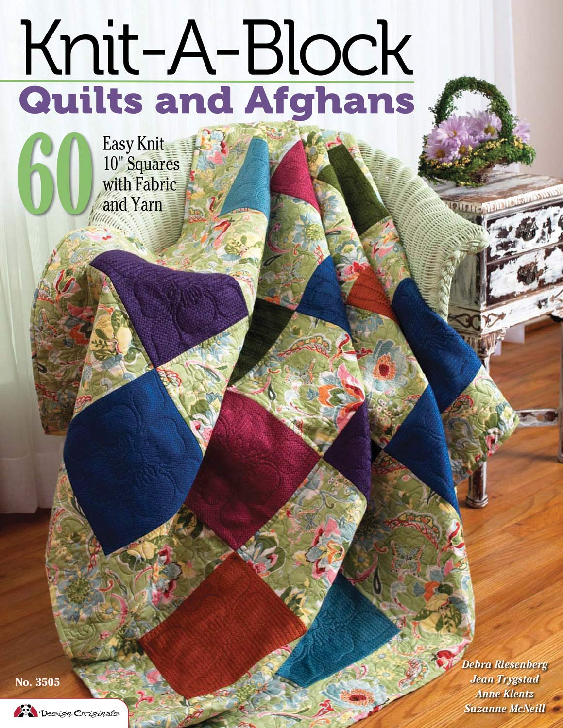 Knit-A-Block Quilts and Afghans: 60 Easy Knit 10" Squares with Fabric and Yarn (Design Originals) Instructions for Blocks to Knit, Crochet, and - WoodArtSupply