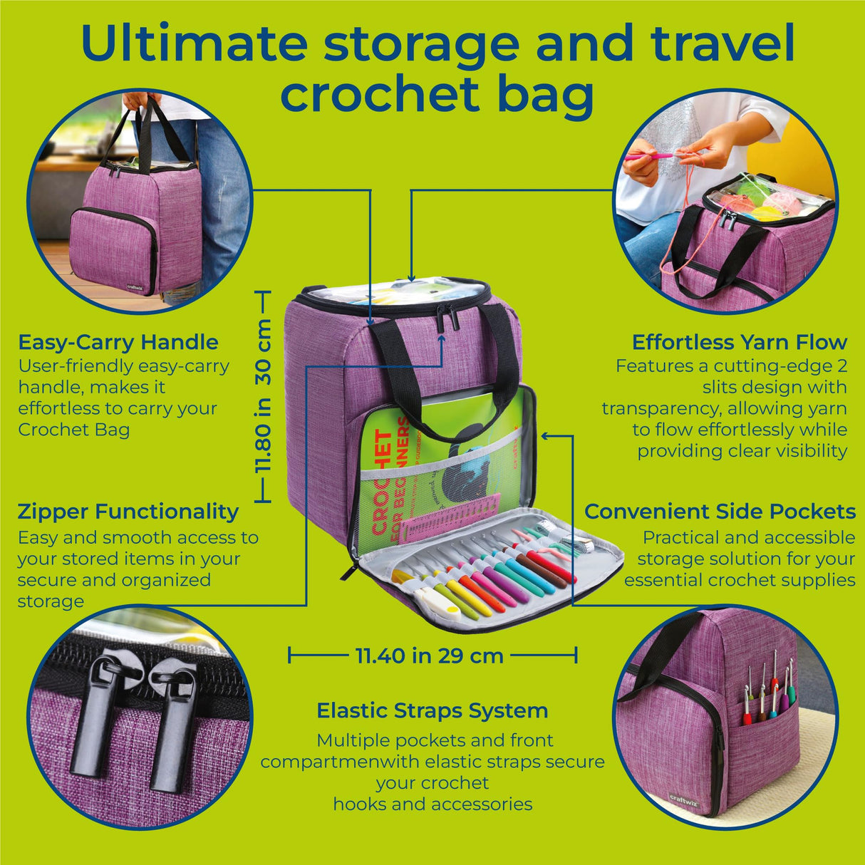 Craftwiz Ultimate Beginner Crochet Kit for Adults and Kids - Learn to Crochet with Complete Crochet Starter Kit - Perfect Crocheting Kit for Craftwiz