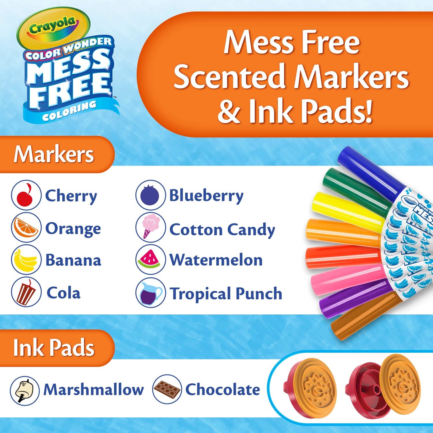 Crayola Color Wonder Mess Free Coloring Set, 50 Blank Coloring Pages, Scented Color Wonder Stamps and Markers, Refill Set Crayola