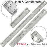 Metal Ruler:[6+12+18 Inch] Stainless Steel Metal Ruler with Cork Backing Non-Slip Rulers with Inch and Centimeters Metal Ruler 6 Inch 12 Inch 18inch Btanadi