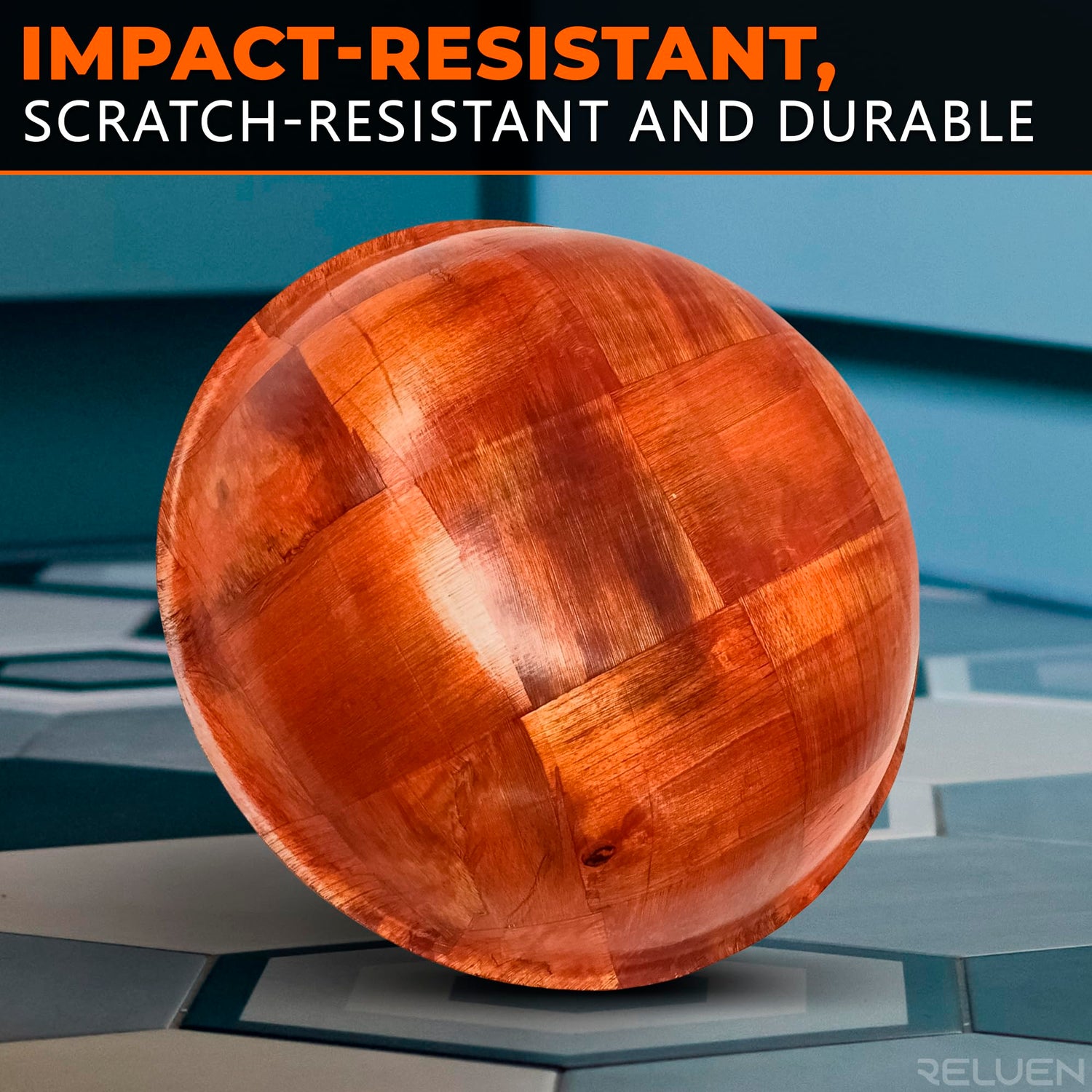 6Pcs Wooden Salad Bowl Set - Decorative Bowls for Kitchen Large Serving Bowls for Entertaining Small Snack Bowls Set Soup - 8 Inch Fruit Bowl for Reluen