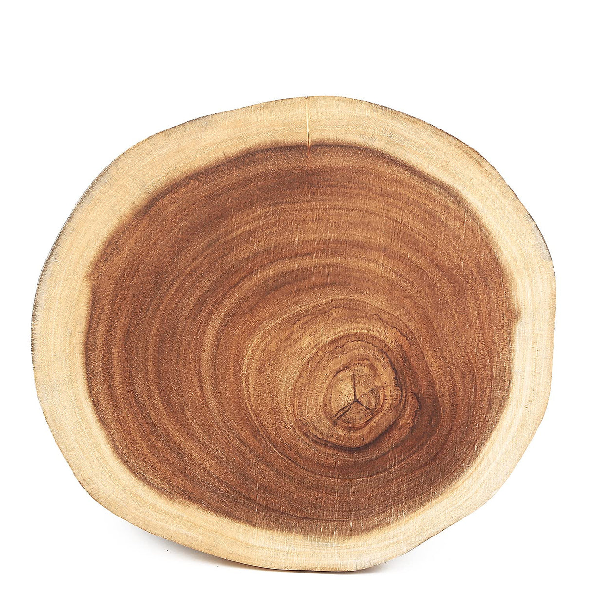 Resafy Round Cutting Board(Dia. 12~14 inch), Exquisite Non-Splicing Acacia Wood Cheese Board, Reversible Round Charcuterie Board (Non-Exact Round, Resafy