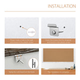 Board2by Cork Board Bulletin Board 24 x 18 Inches, White Wood Framed Corkboard, Office Board for Wall Decorative, Large Wall Mounted Notice Pin Board Board2by