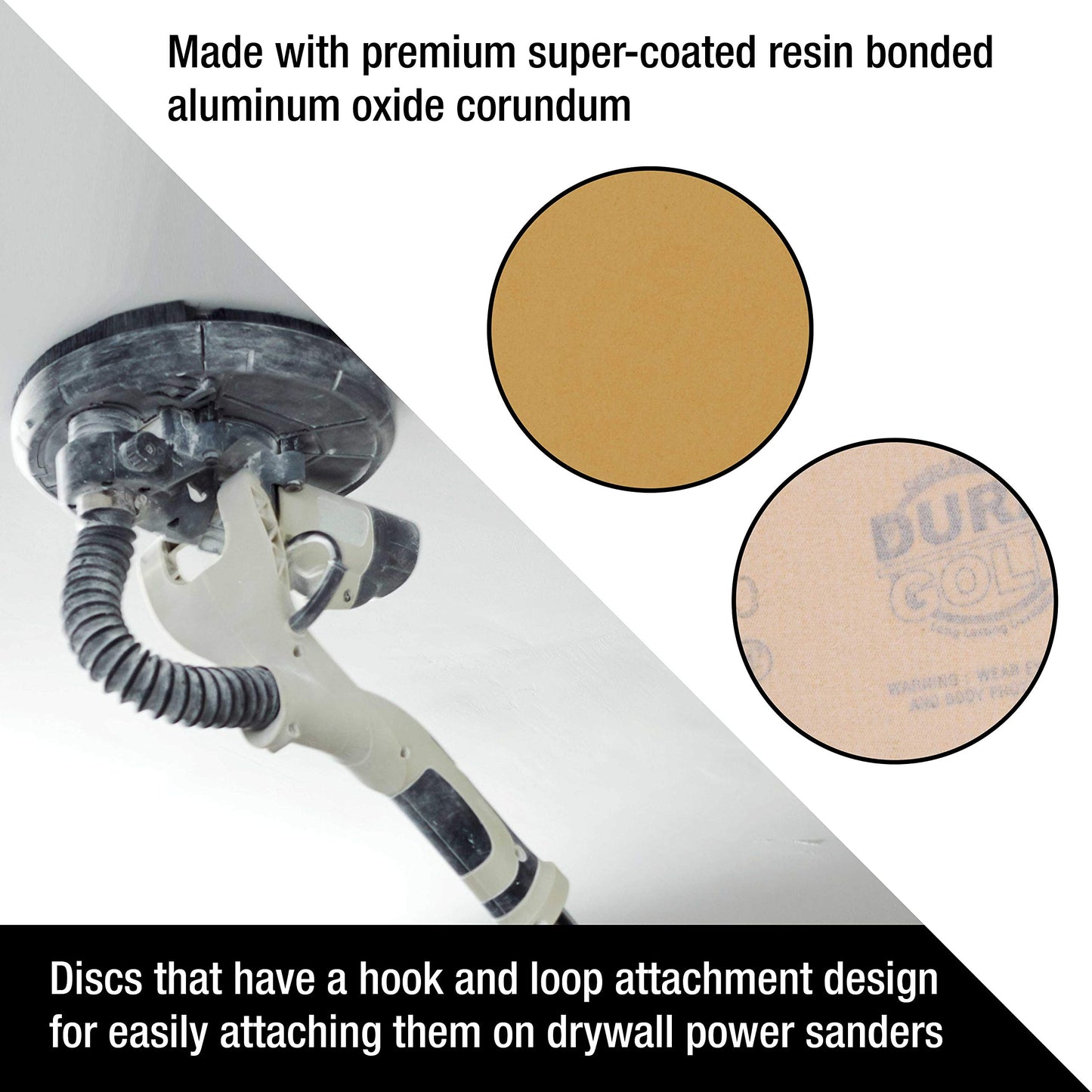Dura-Gold Premium 9" Drywall Sanding Discs - 120 Grit (Box of 10) - High-Performance Sandpaper Discs with Hook & Loop Backing, Fast Cutting Aluminum