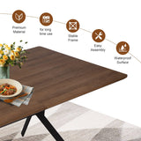 LUCKYERMORE 71"x35.5" Dining Table for 6-8 Mid-Century Modern Rectangle Wood Kitchen Table Farmhouse Dining Table for Dining Room Balcony Cafe Bar LUCKYERMORE