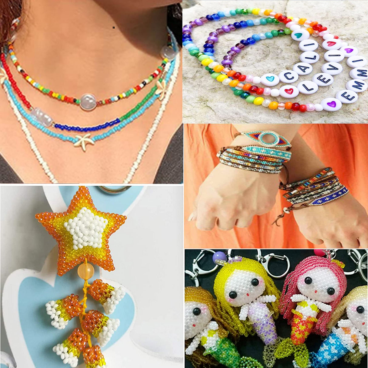 YITOHOP 8800+pcs 4mm 12/0 48 Colors Glass Seed Beads, Charms Bracelet Jewelry Making Beads Kit Gifts for Teen Girls Crafts for Girls Ages 8-12 YITOHOP