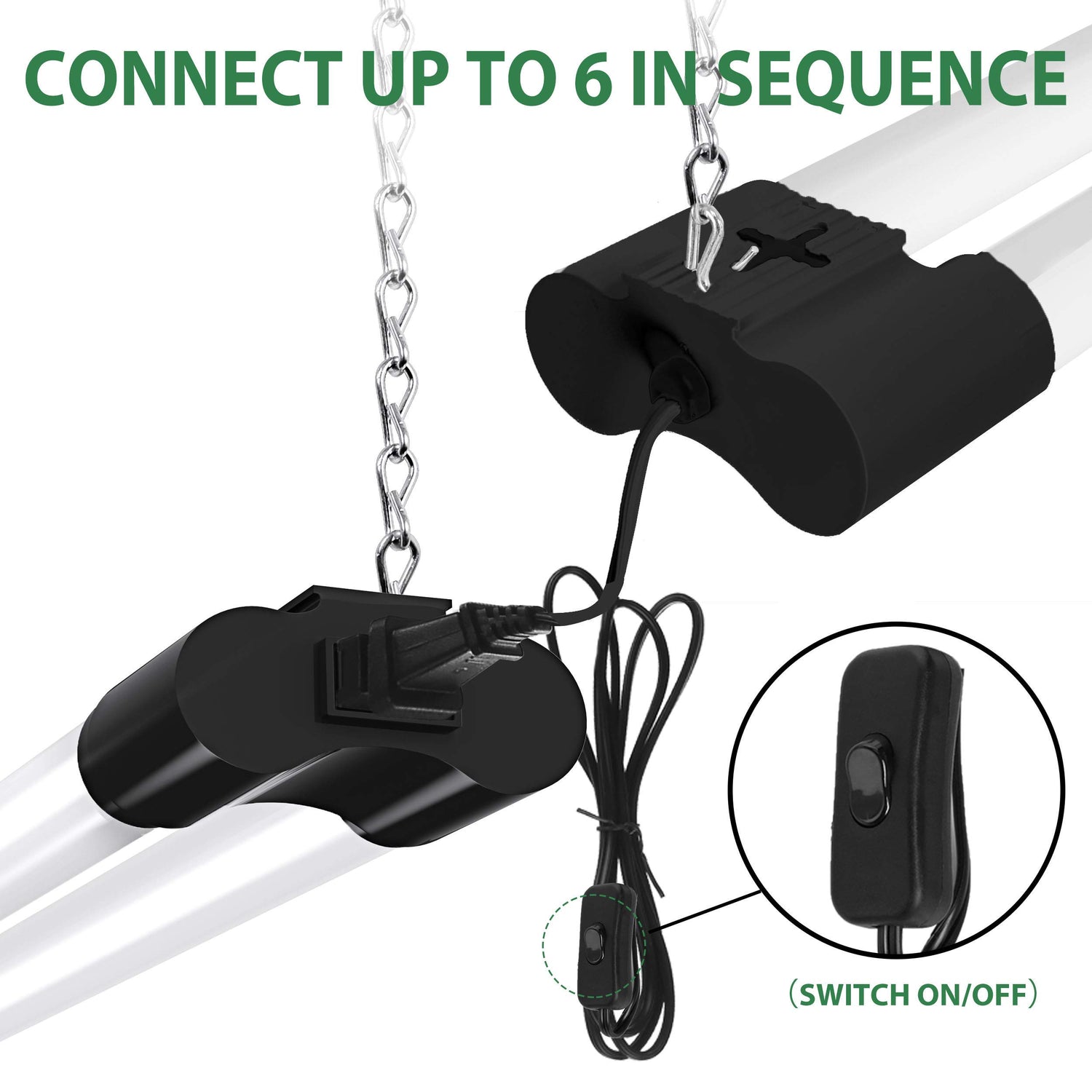 BBOUNDER 4 Pack Linkable LED Utility Shop Light, 4 FT, 4000 LM, 48 Inch Integrated Fixture for Garage, 40W Equivalent 250W, 5000K Daylight, Surface + BBOUNDER