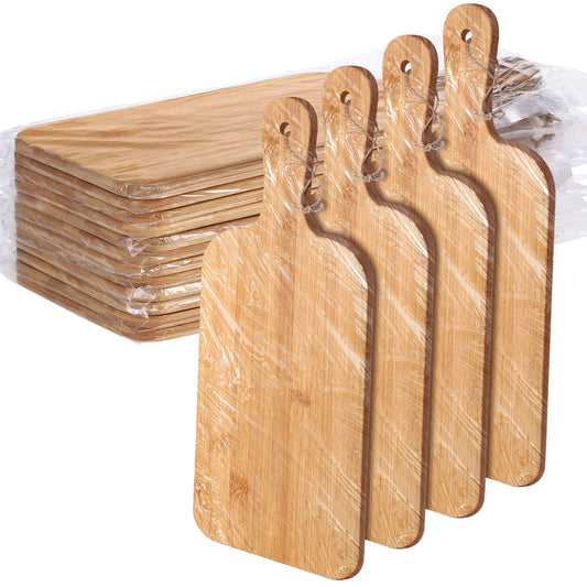 12 Packs Cutting Board Set Plain Chopping Board with Handles Large Serving Board Wooden Kitchen Cutting Board Bulk for Vegetables Meat Pizza Cheese - WoodArtSupply