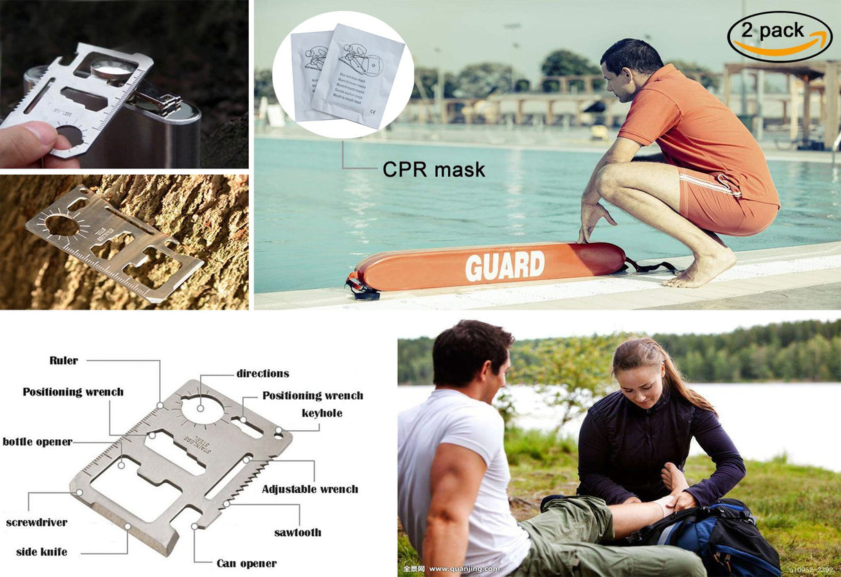 Compact First Aid Kit (228pcs) Designed for Family Emergency Care. Waterproof EVA Case and Bag is Ideal for The Car, Home, Boat, School, Camping, SHBC