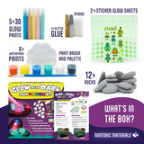 JOYEZA Rock Painting Kit Glow in The Dark, Arts and Crafts for Girls and Boys Age 6+, 12 Painting Rocks for Kids, Waterproof Paints, Kids Activities JOYEZA