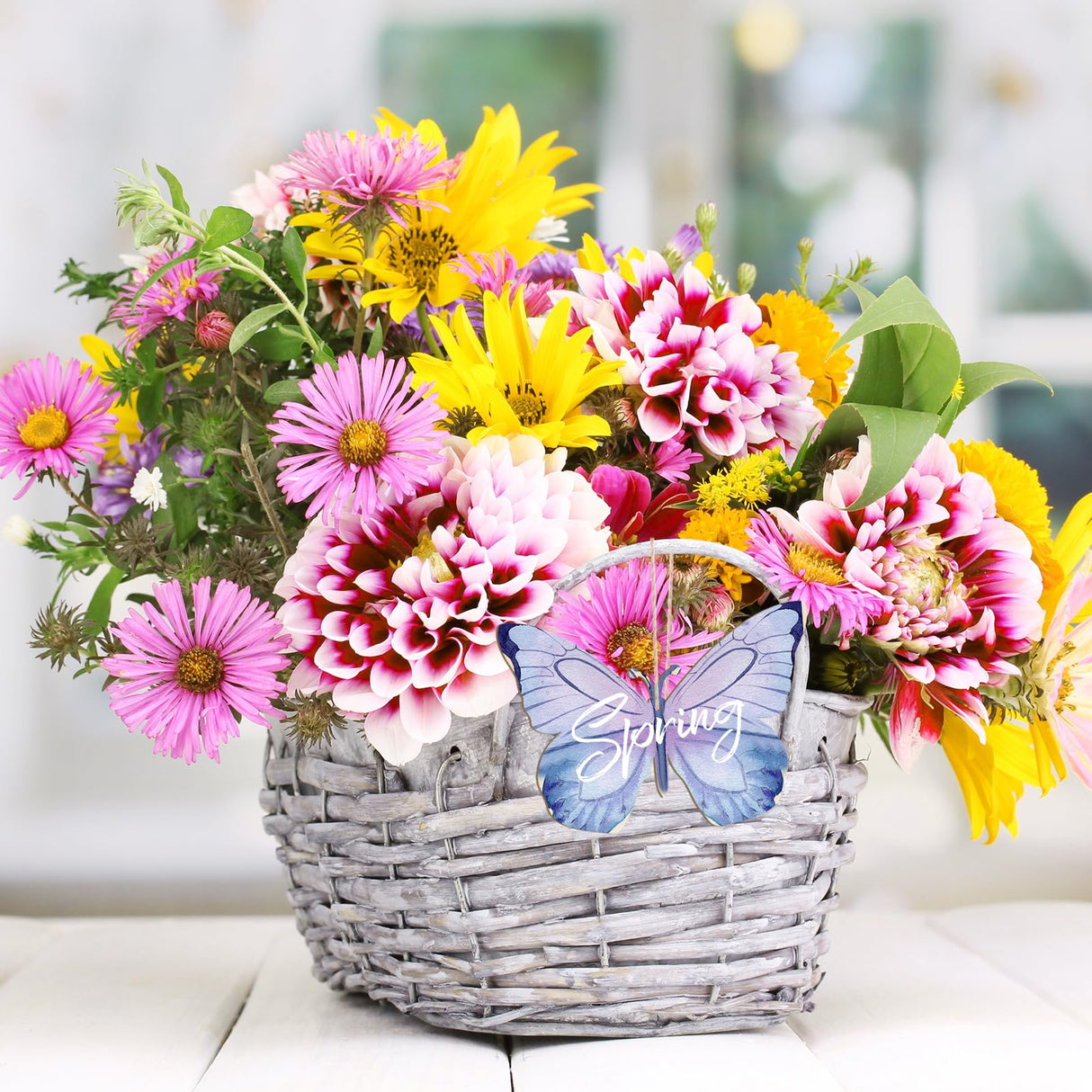 Wooden Butterfly Ornaments to Paint Spring Decoration Cutouts Unfinished 24PCS 3.5 x 3 inches, DIY Blank Unfinished Wood Discs Ornament for Home Sophena