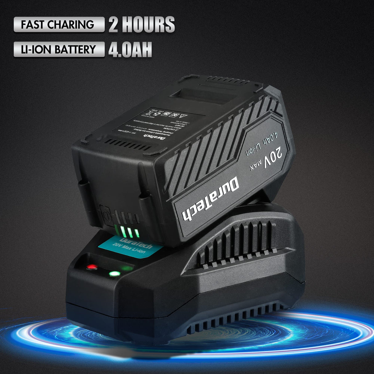 DURATECH Cordless Reciprocating Saw with 20V 4.0Ah Li-Ion Battery, 3000SPM, 7/8" Stroke Length, Variable Speed, Tool-Free Blade Change, 4 Saw Blades DURATECH