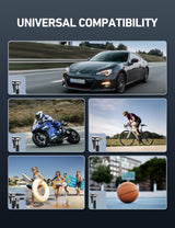 AstroAI Tire Inflator Portable Air Compressor (Up to 150 PSI) Tire Pump for Car 12V DC Digital Air Pump with 12 LEDs Super Bright Light for Bicycle, AstroAI