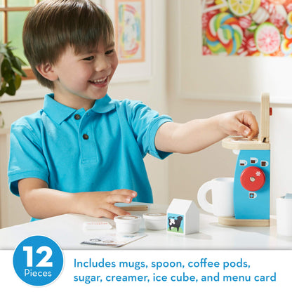 Melissa & Doug 11-Piece Coffee Set, Multi - Pretend Play Kitchen Accessories Kids Coffee Maker Play Set For Girls And Boys - WoodArtSupply