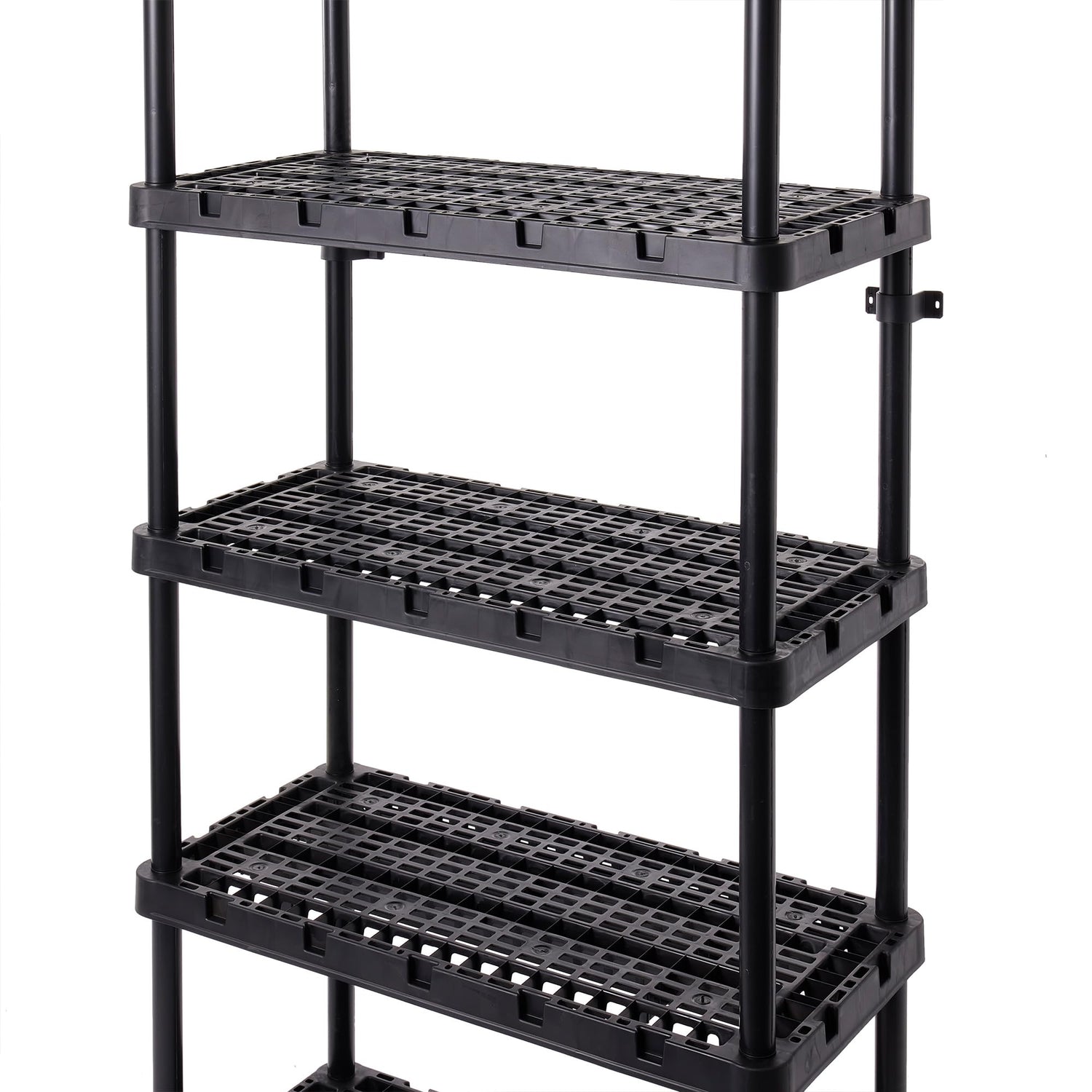 Gracious Living Knect-A-Shelf 5 Tier Ventilated Heavy Duty Shelving Storage Unit Organizer System for Home, Garage and Basement, Black Gracious Living