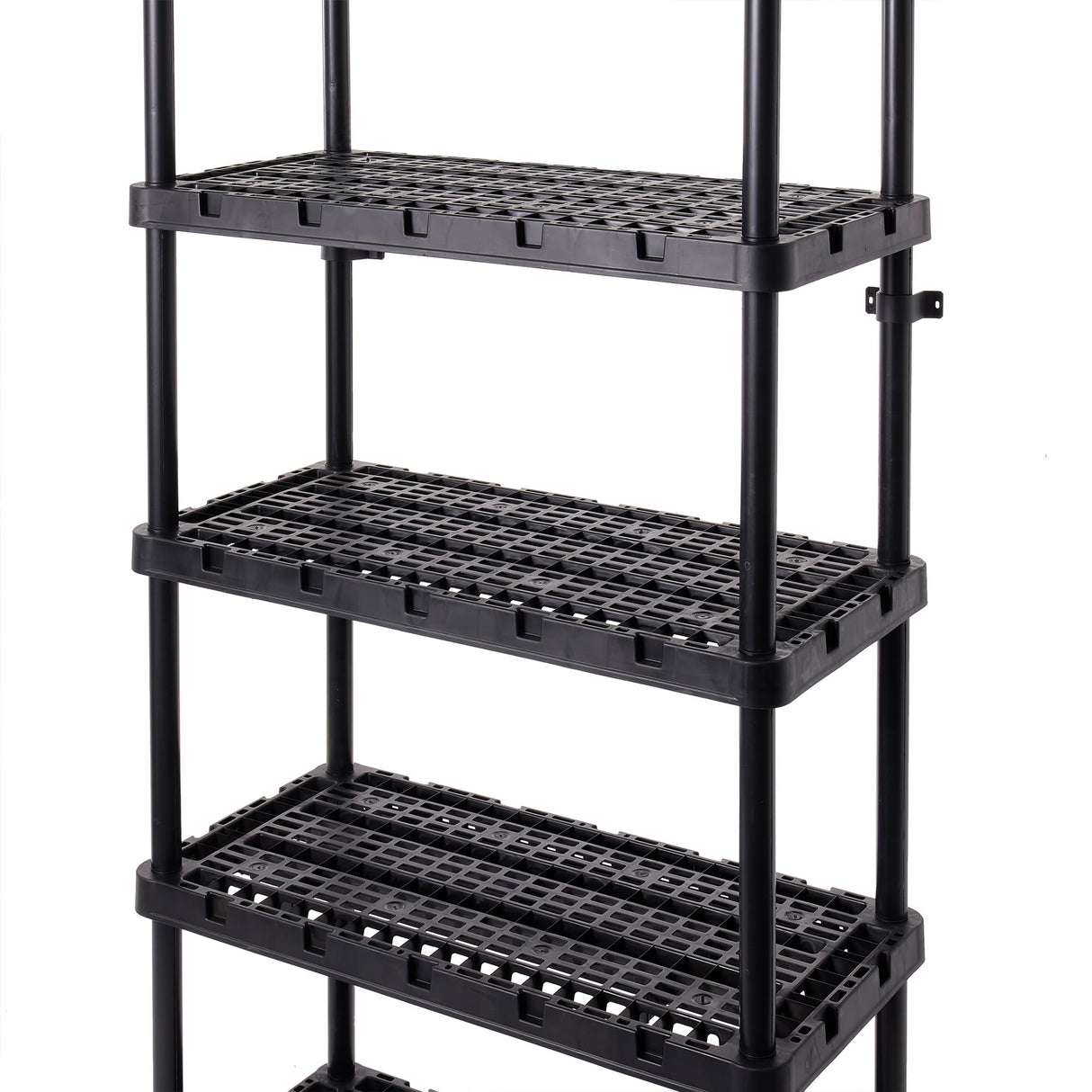 Gracious Living Knect-A-Shelf 5 Tier Ventilated Heavy Duty Shelving Storage Unit Organizer System for Home, Garage and Basement, Black Gracious Living