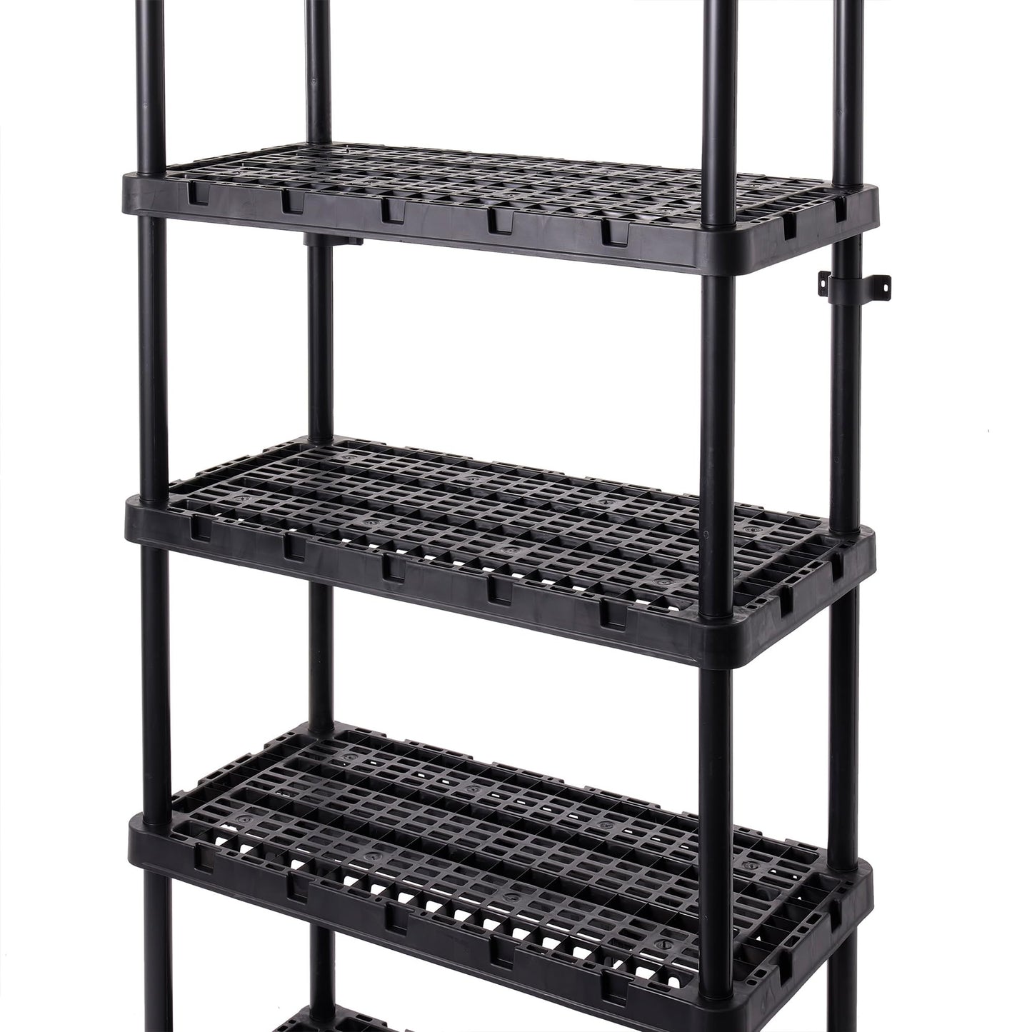 Gracious Living Knect-A-Shelf 5 Tier Ventilated Heavy Duty Shelving Storage Unit Organizer System for Home, Garage and Basement, Black - WoodArtSupply